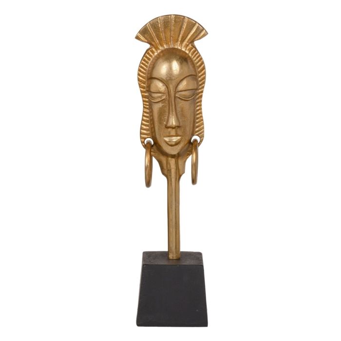 Figura Decorativa 11 x 10,5 x 46 cm Negro Dorado Africana