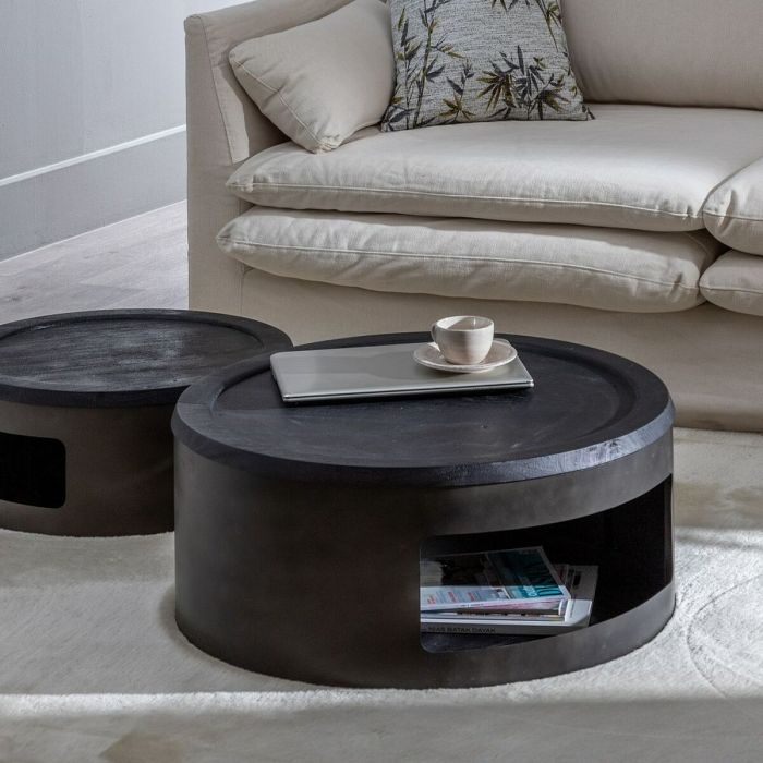 Mesa de Centro 75 x 75 x 34 cm Madera Hierro 2 Unidades 10