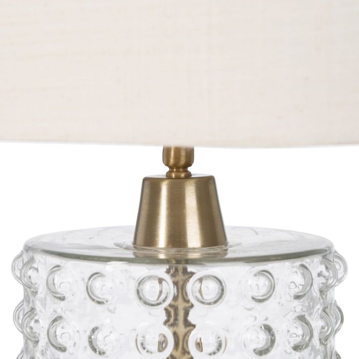 Lámpara de mesa Blanco Dorado Algodón Metal Cristal Latón Hierro 40 W 220 V 240 V 220-240 V 16 x 16 x 36 cm 6