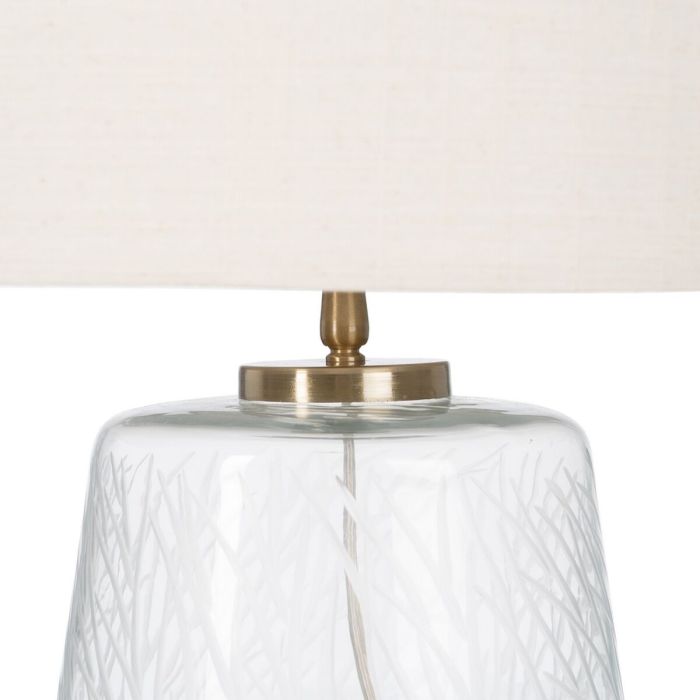 Lámpara de mesa Blanco Dorado Algodón Metal Cristal Latón Hierro 40 W 220 V 240 V 220-240 V 35 x 35 x 63 cm 6