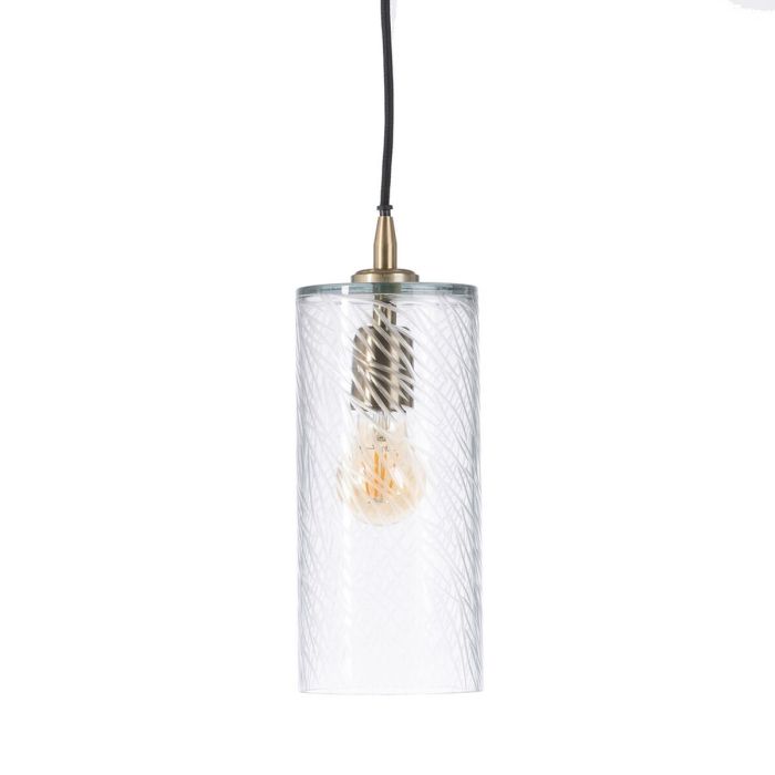 Lámpara de Techo 12 x 12 x 32 cm Cristal Metal