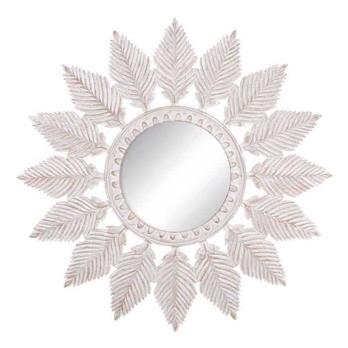 Espejo de pared 90 x 1,75 x 90 cm Blanco DMF