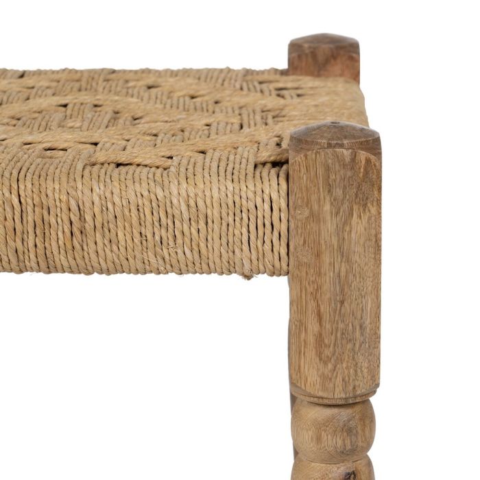 Banqueta Madera 40 x 40 x 40 cm Fibra natural 5 Banqueta Madera 40 x 40 x 40 cm Fibra natural 5