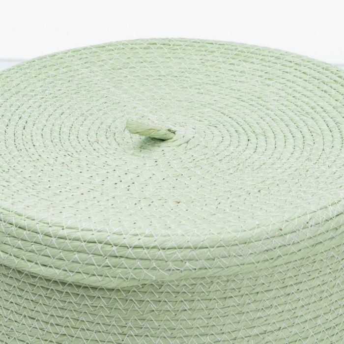 Cesta Multiusos 3 Piezas 28 x 28 x 36 cm Cuerda Verde Claro 5