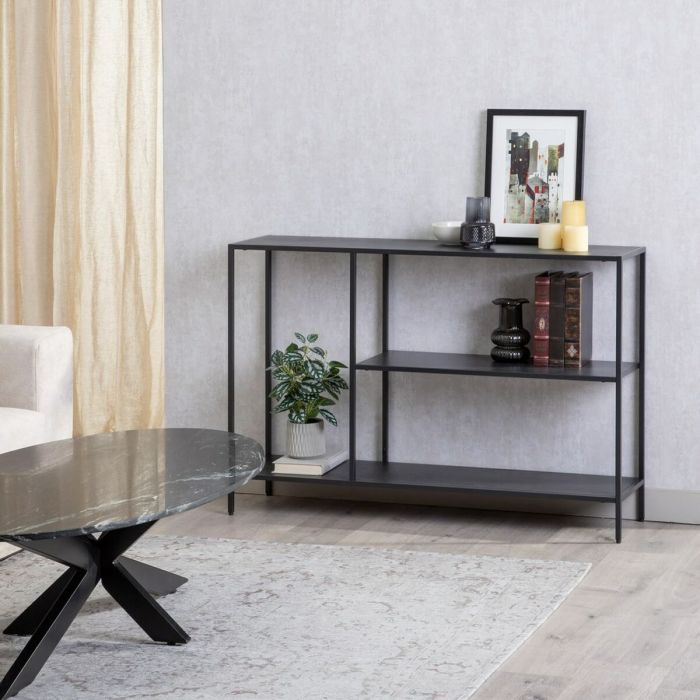 Mueble de TV 120,5 x 30 x 81,3 cm Negro Acero 6