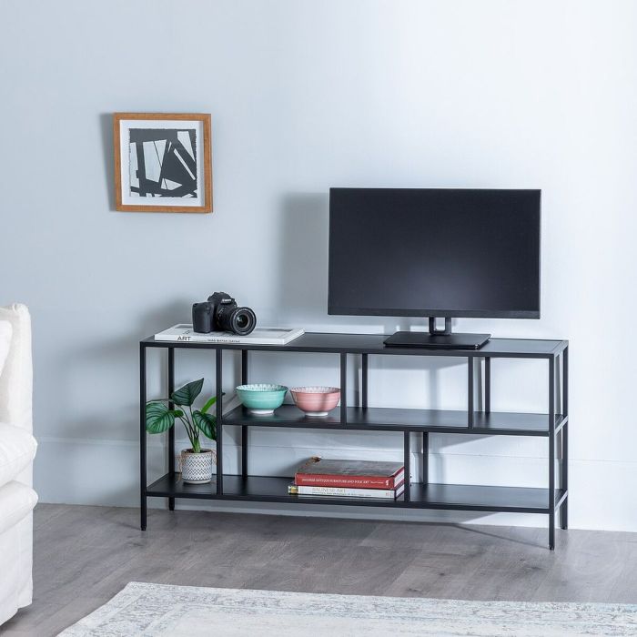 Mueble de TV 120 x 32 x 55 cm Negro Acero 7