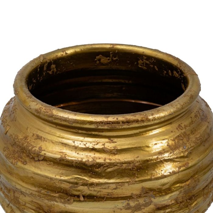 Macetero 30 x 30 x 27 cm Cerámica Dorado 3 Macetero 30 x 30 x 27 cm Cerámica Dorado 3