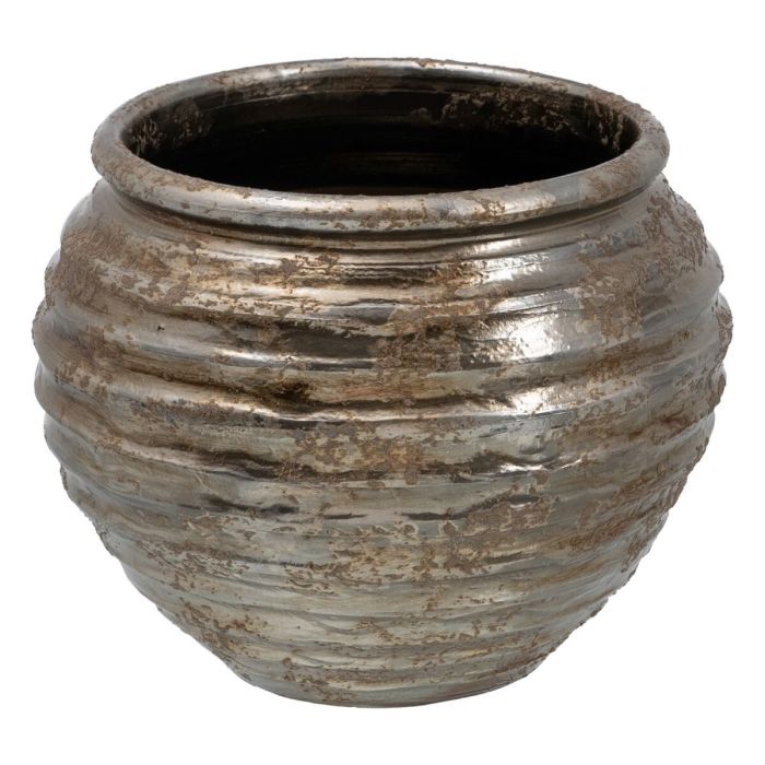 Macetero 37 x 37 x 30 cm Cerámica Plata Macetero 37 x 37 x 30 cm Cerámica Plata