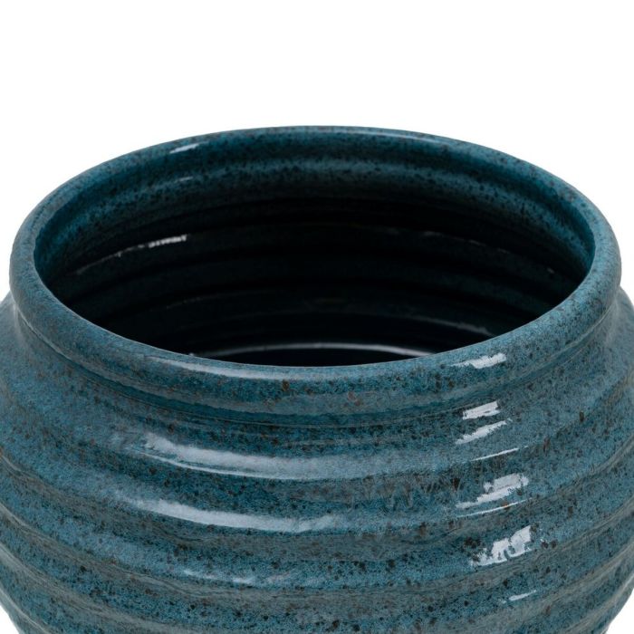 Macetero 37 x 37 x 30 cm Cerámica Azul 3 Macetero 37 x 37 x 30 cm Cerámica Azul 3