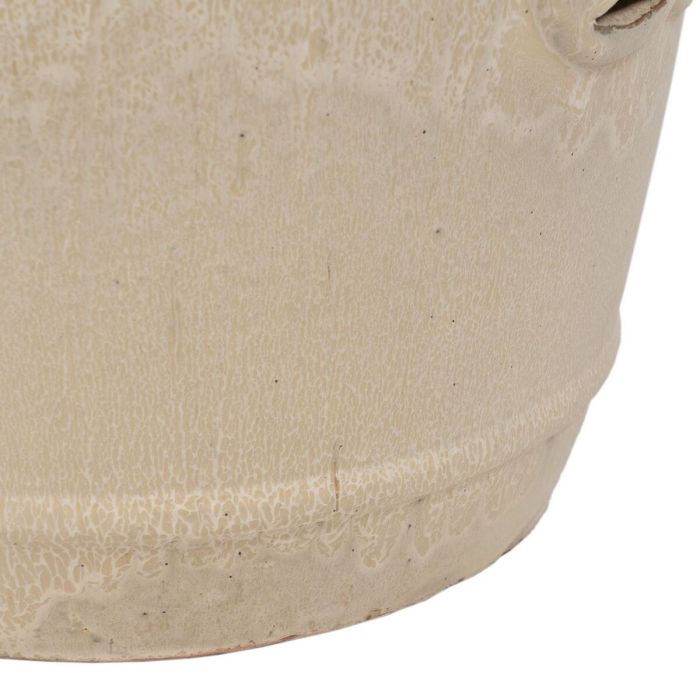 Taburete Crema Cerámica 35 x 35 x 48 cm 5 Taburete Crema Cerámica 35 x 35 x 48 cm 5