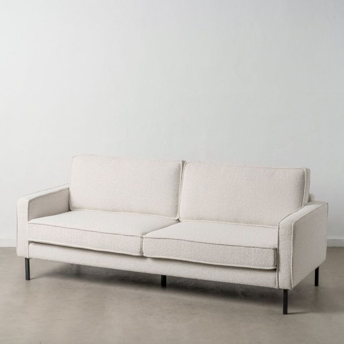 Sofá de 3 Plazas 213 x 87 x 90 cm Blanco Metal 8