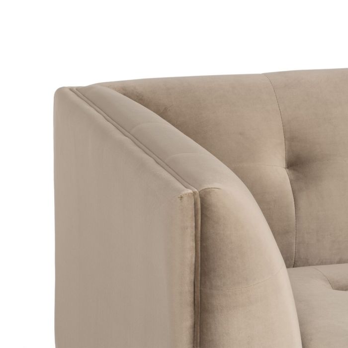 Sofá 198 x 81 x 72 cm Champán Tejido Sintético Madera Terciopelo 3 Sofá 198 x 81 x 72 cm Champán Tejido Sintético Madera Terciopelo 3