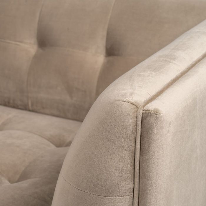 Sofá 198 x 81 x 72 cm Champán Tejido Sintético Madera Terciopelo 2 Sofá 198 x 81 x 72 cm Champán Tejido Sintético Madera Terciopelo 2
