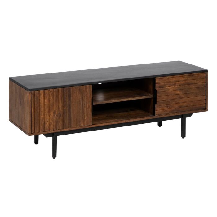 Mueble de TV ABNER Marrón Negro Hierro Madera de mango 140 x 40 x 50 cm