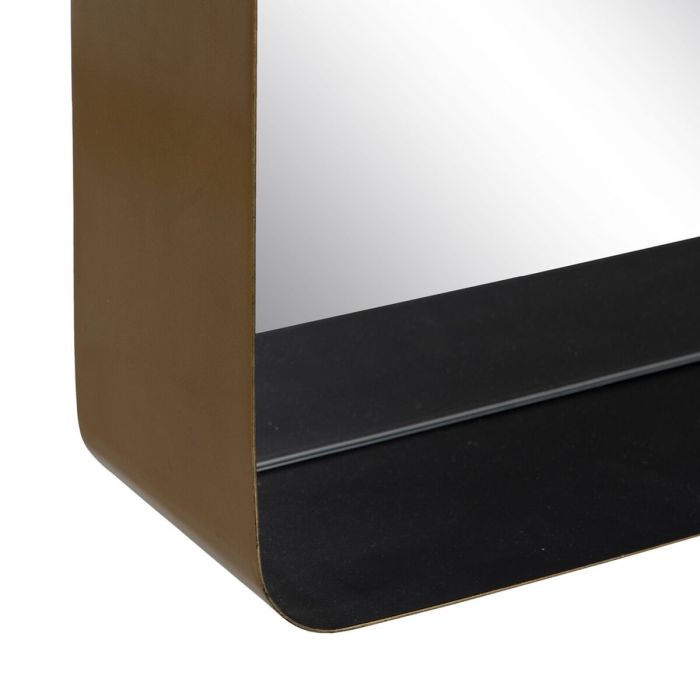 Espejo de pared 40 x 12 x 60 cm Negro Dorado Metal 4