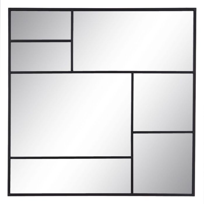 Espejo de pared Negro Cristal Hierro Vertical 90 x 2 x 90 cm 3