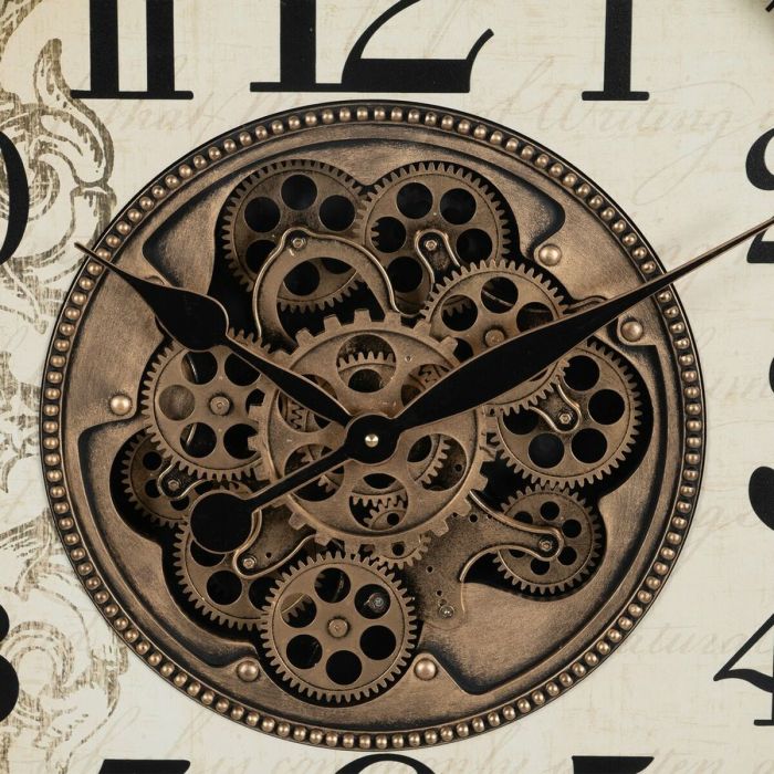 Reloj de Pared Negro Crema Cristal Hierro 66 x 9,5 x 66 cm (3 Unidades) 3
