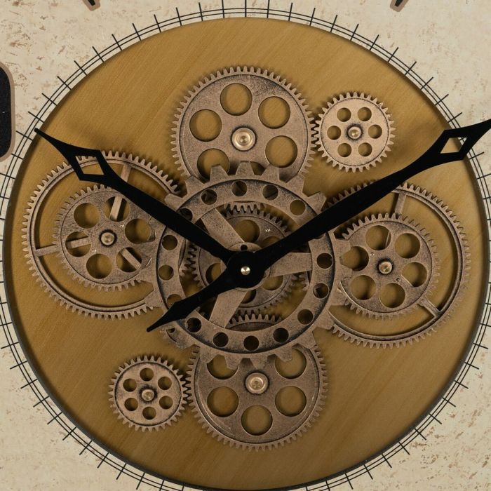 Reloj de Pared Negro Dorado Cristal Hierro 72 x 9 x 72 cm (3 Unidades) 6