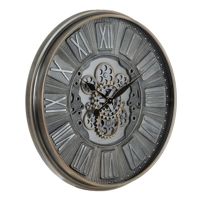 Reloj de Pared Gris Cristal Hierro 69,5 x 9 x 69,5 cm (3 Unidades) 8