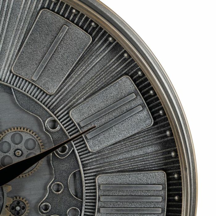 Reloj de Pared Gris Cristal Hierro 69,5 x 9 x 69,5 cm (3 Unidades) 7