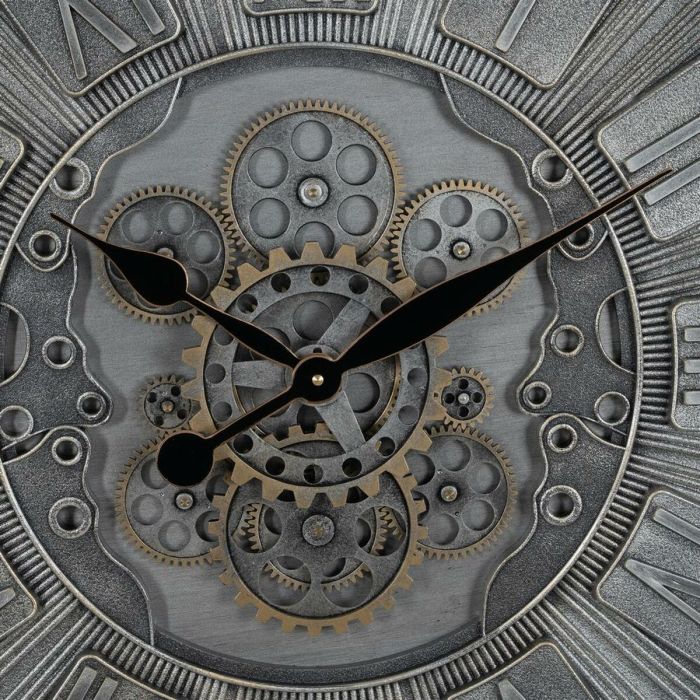 Reloj de Pared Gris Cristal Hierro 69,5 x 9 x 69,5 cm (3 Unidades) 6