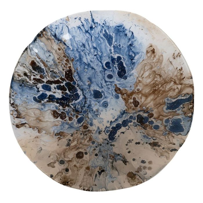 Centro de Mesa Azul Marrón Cristal 39 x 39 x 6,5 cm 1