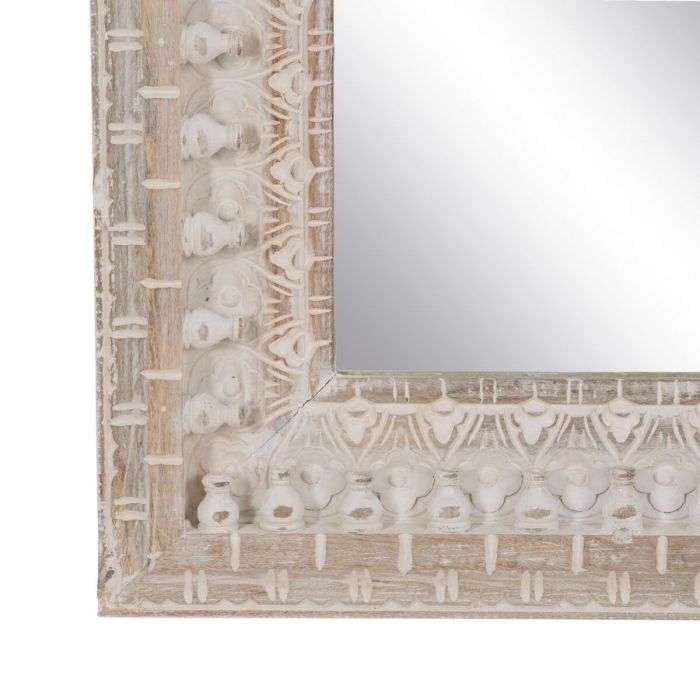 Espejo de pared Blanco Natural Cristal Madera de mango Madera MDF Vertical 71,1 x 5,1 x 101,6 cm 3