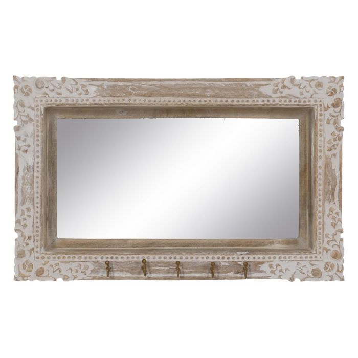 Espejo de pared Blanco Beige Cristal Madera de mango Madera MDF Vertical 61 x 10,79 x 38 cm 7