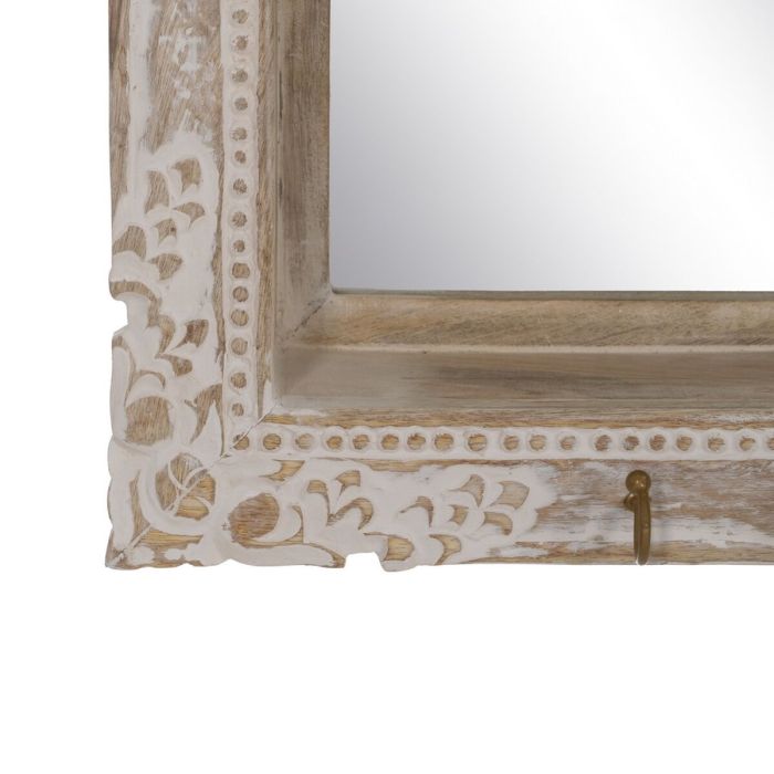 Espejo de pared Blanco Beige Cristal Madera de mango Madera MDF Vertical 61 x 10,79 x 38 cm 3