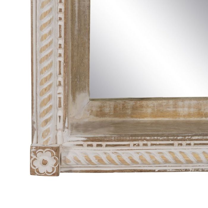 Espejo de pared Blanco Natural Cristal Madera de mango Madera MDF Vertical 106,6 x 12,7 x 38 cm 4