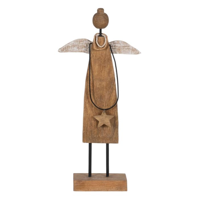 Adorno Navideño Natural Madera de mango Ángel 23 x 9 x 52 cm Adorno Navideño Natural Madera de mango Ángel 23 x 9 x 52 cm