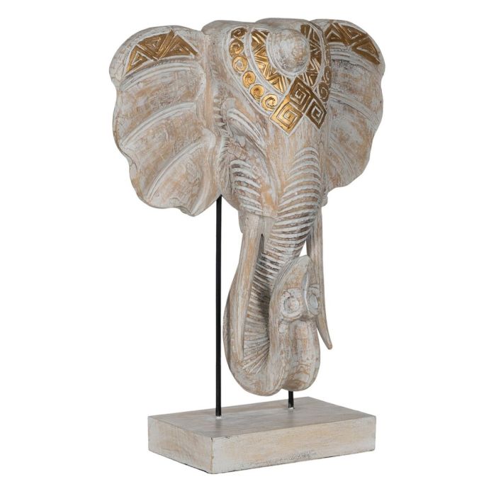 Figura Decorativa Blanco Dorado Natural Elefante 44 x 16 x 57 cm 7