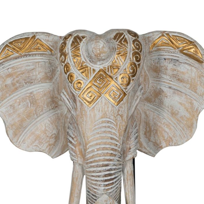 Figura Decorativa Blanco Dorado Natural Elefante 44 x 16 x 57 cm 6 Figura Decorativa Blanco Dorado Natural Elefante 44 x 16 x 57 cm 6