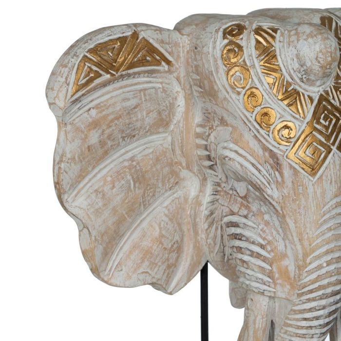 Figura Decorativa Blanco Dorado Natural Elefante 44 x 16 x 57 cm 3