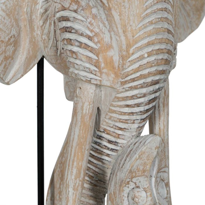 Figura Decorativa Blanco Dorado Natural Elefante 44 x 16 x 57 cm 2 Figura Decorativa Blanco Dorado Natural Elefante 44 x 16 x 57 cm 2