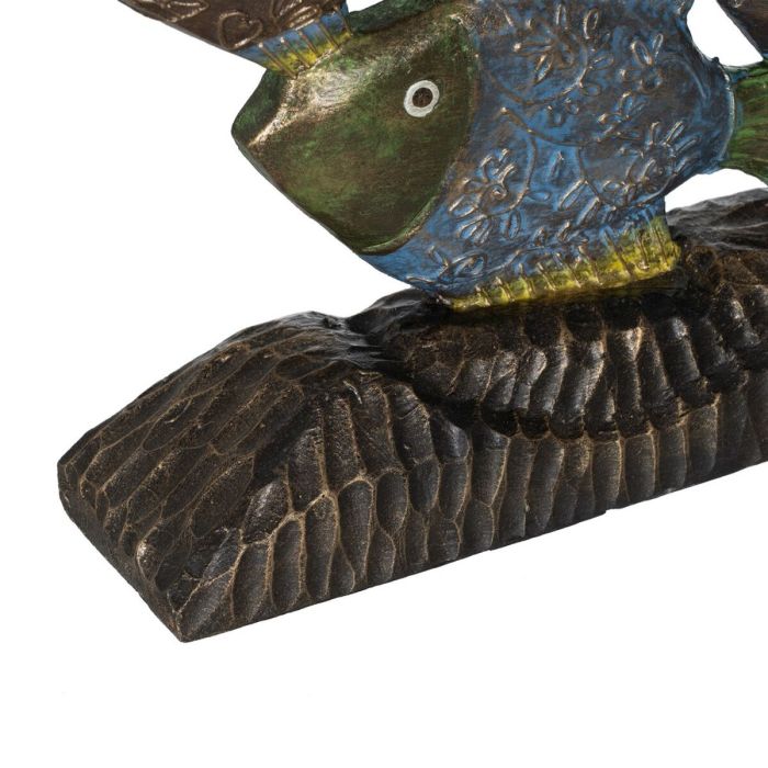 Figura Decorativa Azul Marrón Verde Peces 60 x 11,5 x 52 cm 2