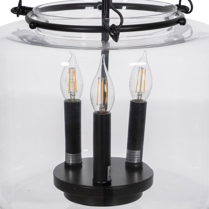 Lámpara de Techo Negro Cristal Hierro 220-240 V 35 x 35 x 72 cm 5