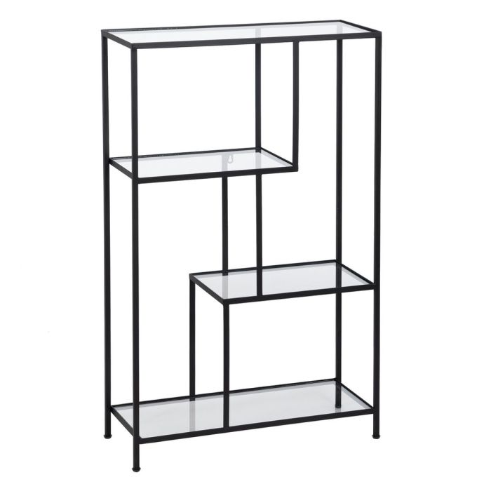 Estantería Negro Cristal Hierro 65 x 25 x 110 cm Estantería Negro Cristal Hierro 65 x 25 x 110 cm