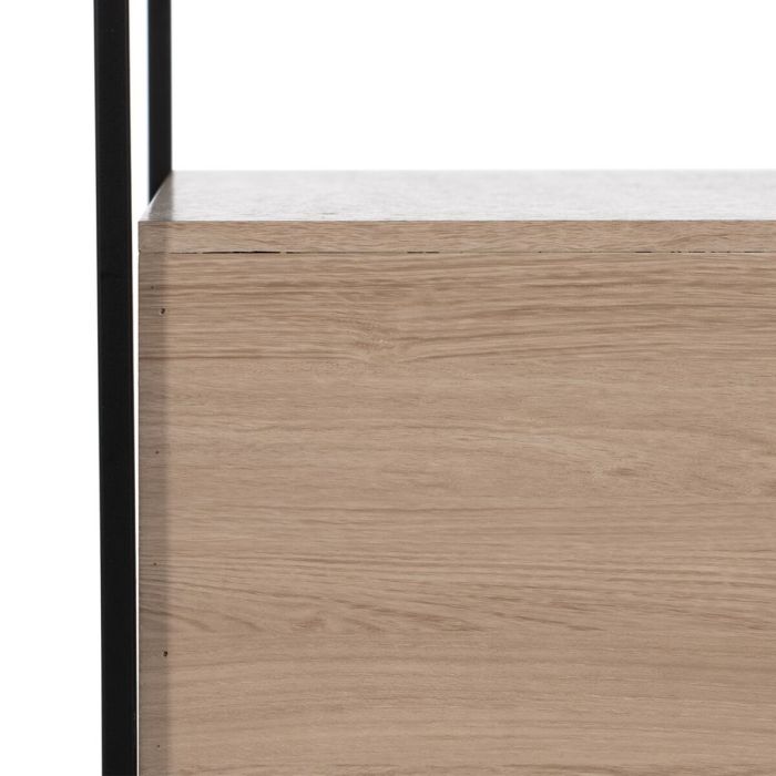 Mesita de Noche Negro Natural Hierro DMF 57 x 34 x 55 cm 3 Mesita de Noche Negro Natural Hierro DMF 57 x 34 x 55 cm 3