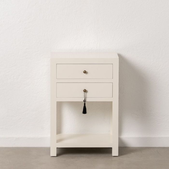 Mesita de Noche ORIENT Blanco Madera de abeto Madera MDF 45 x 30 x 66 cm 8