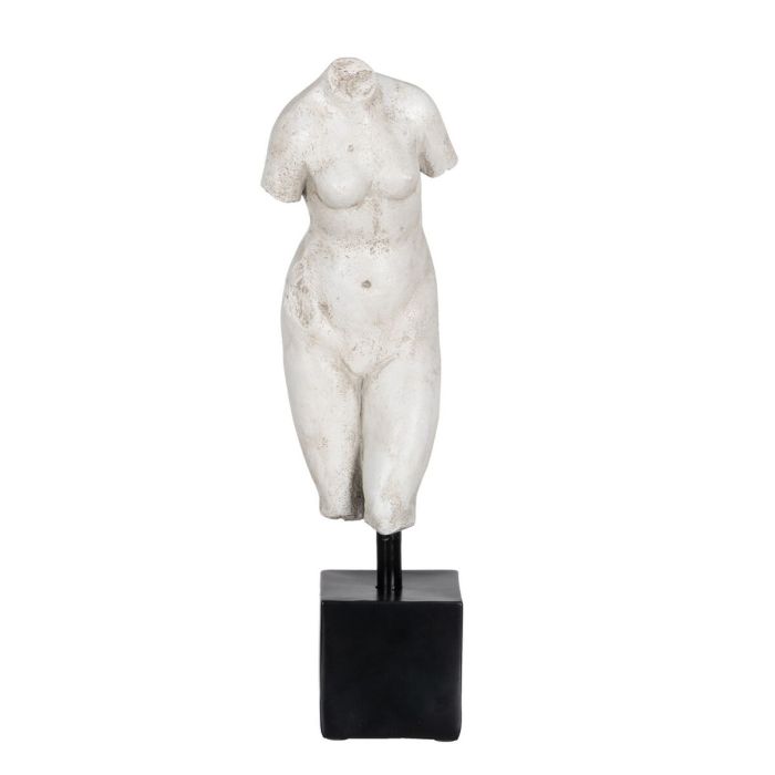 Escultura Blanco Negro Resina 14 x 11 x 43 cm Busto