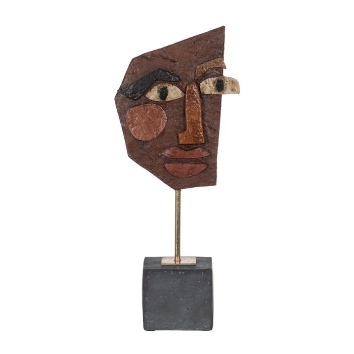 Escultura Marrón Negro Resina 17,8 x 10 x 43,7 cm Máscara