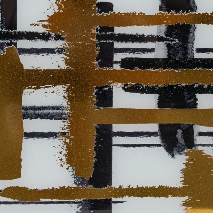 Bandeja de Aperitivos Blanco Negro Dorado PVC Cristal Abstracto 45 x 31 x 4,2 cm (2 Unidades) 4