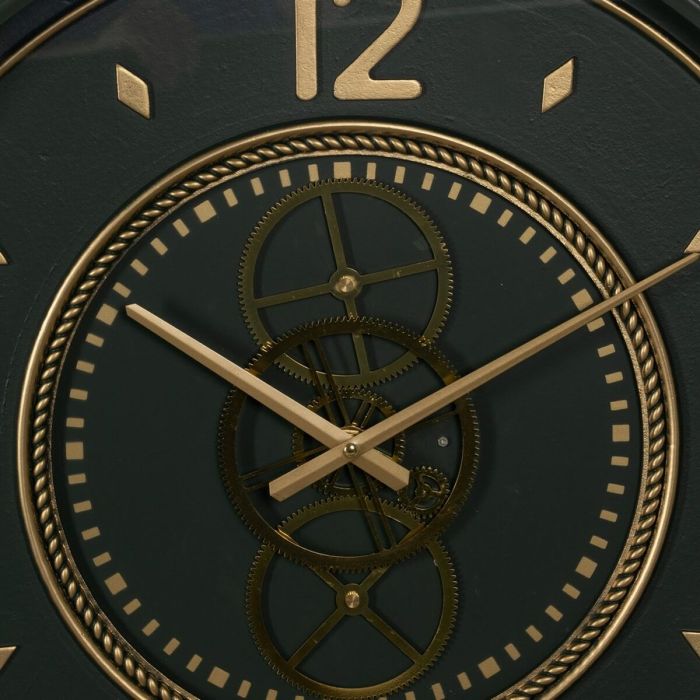 Reloj de Pared Verde Dorado Hierro 55 x 8,5 x 55 cm 3