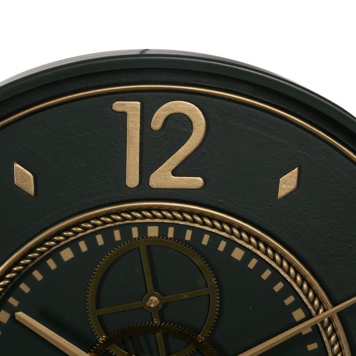 Reloj de Pared Verde Dorado Hierro 55 x 8,5 x 55 cm 2