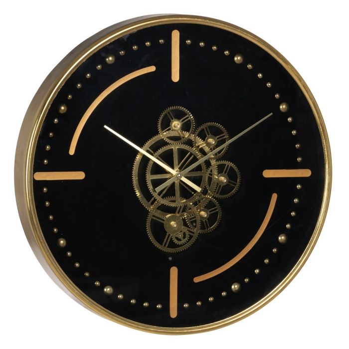 Reloj de Pared Negro Dorado Hierro 46 x 7 x 46 cm 7