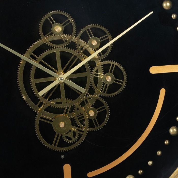 Reloj de Pared Negro Dorado Hierro 46 x 7 x 46 cm 6