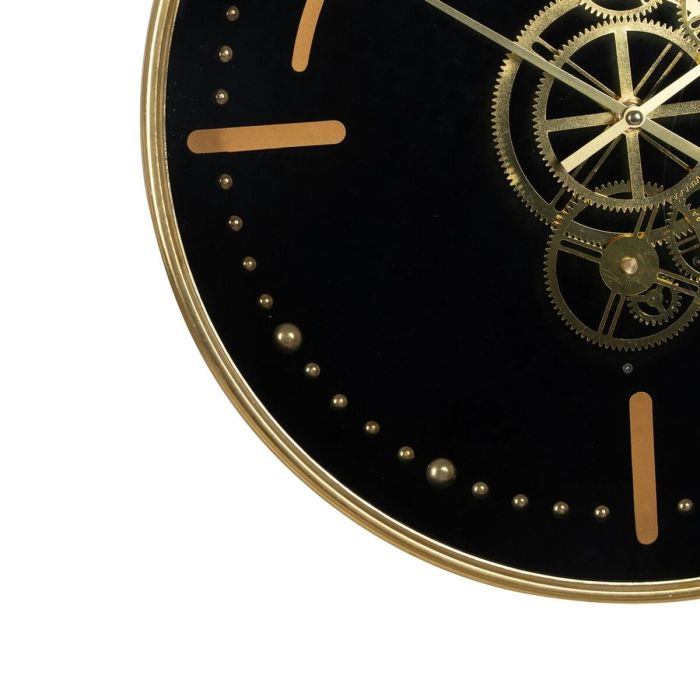 Reloj de Pared Negro Dorado Hierro 46 x 7 x 46 cm 4