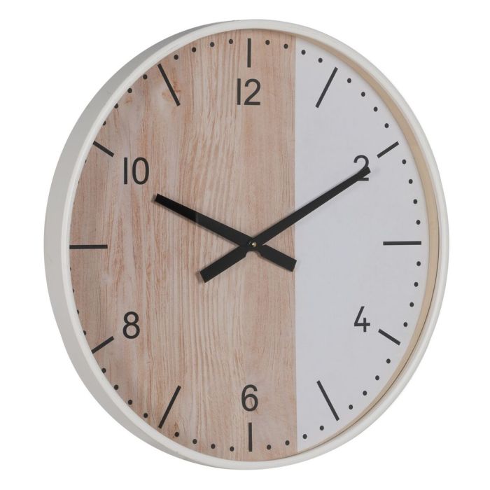 Reloj de Pared Blanco Natural Madera 60 x 60 x 5,5 cm 7
