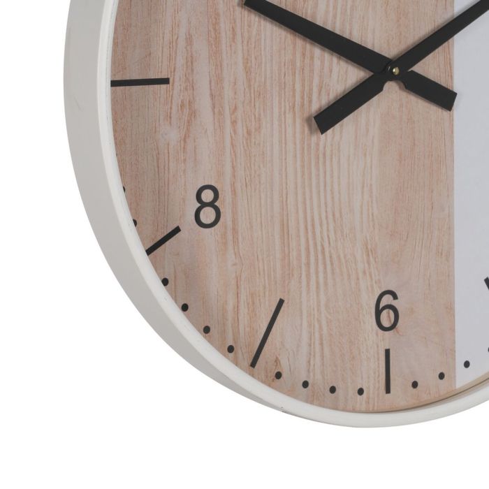 Reloj de Pared Blanco Natural Madera 60 x 60 x 5,5 cm 3